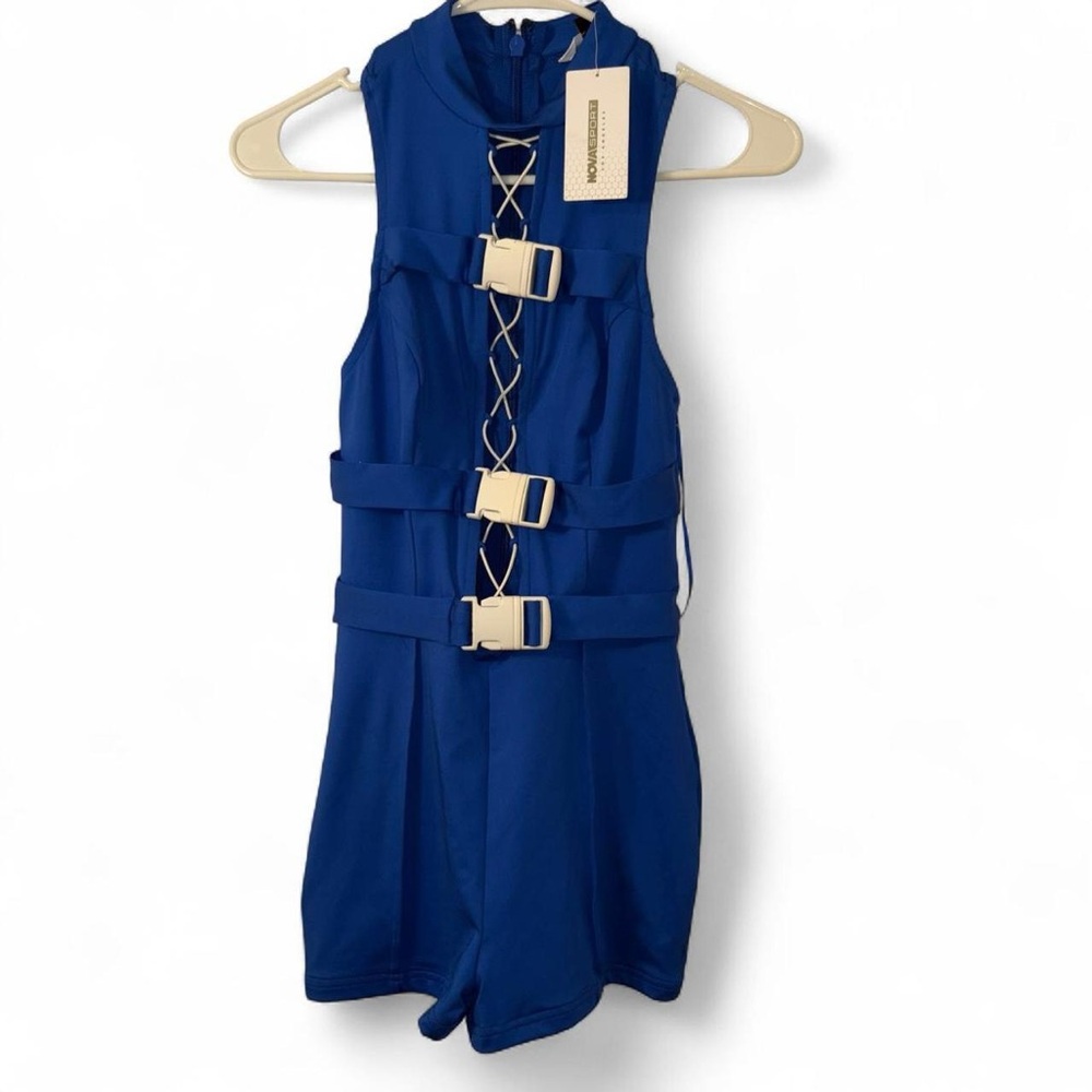 Fashion Nova Blue Strappy Jumpsuit - Picture 2 of 9